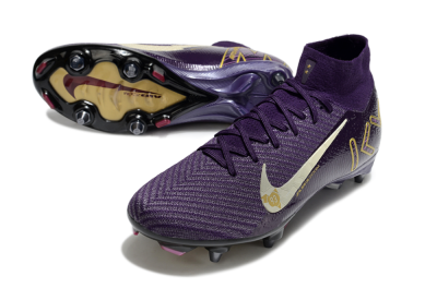 Nike Air Zoom Mercurial Superfly 10 Elite SG Football Boots - Purple/White/Gold