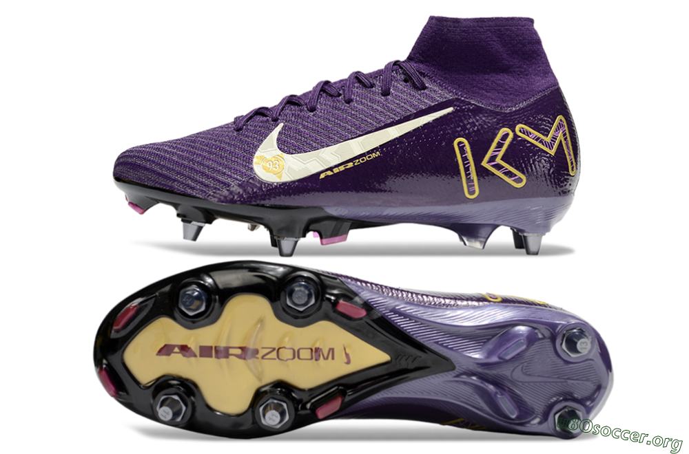 Nike Air Zoom Mercurial Superfly 10 Elite SG Football Boots - Purple/White/Gold 1