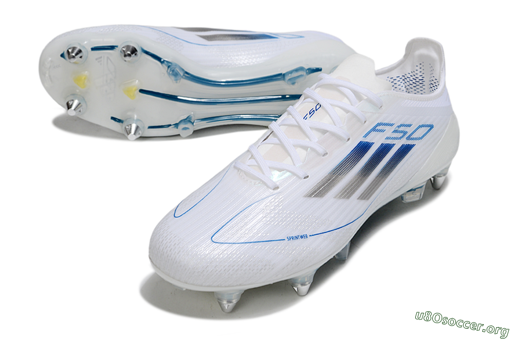 Adidas F50 Elite SG Football Boots - White/Blue/Silver 0