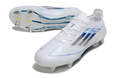 Adidas F50 Elite SG Football Boots - White/Blue/Silver
