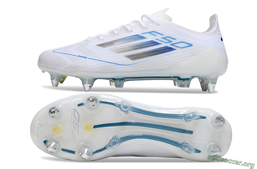 Adidas F50 Elite SG Football Boots - White/Blue/Silver 1