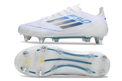 Adidas F50 Elite SG Football Boots - White/Blue/Silver