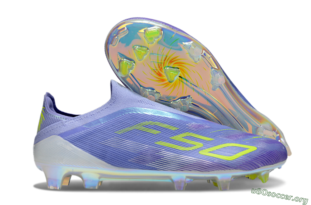 Adidas F50 Elite Laceless FG Football Boots - Purple/Yellow/White 2