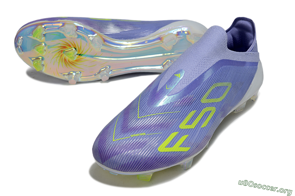 Adidas F50 Elite Laceless FG Football Boots - Purple/Yellow/White 0