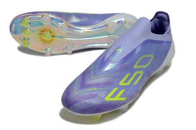 Adidas F50 Elite Laceless FG Football Boots - Purple/Yellow/White
