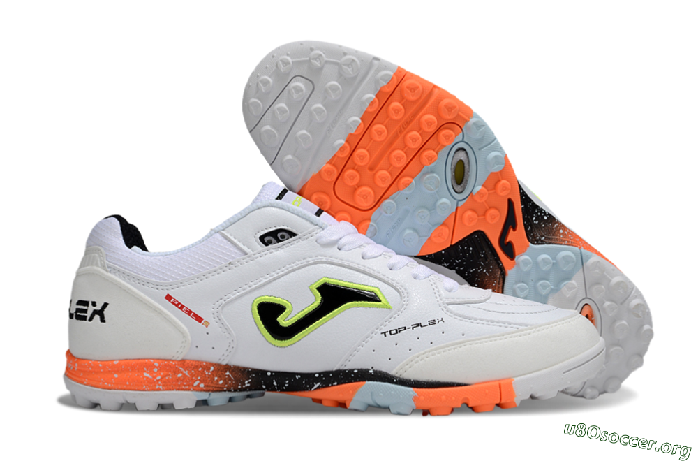 Joma Top Flex TF Football Shoes - White/Black/Yellow 2