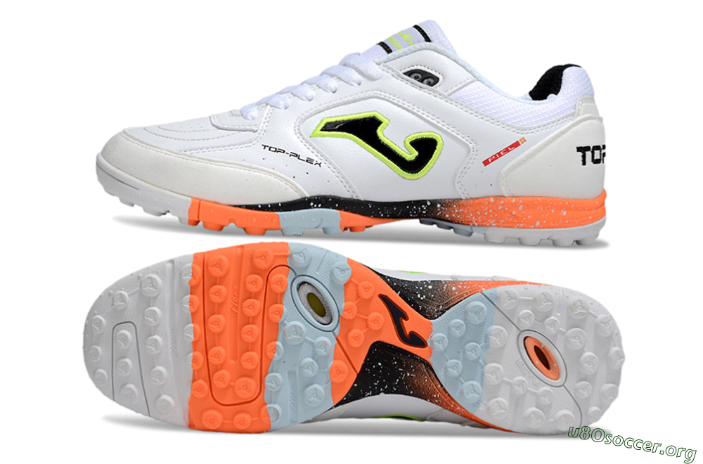Joma Top Flex TF Football Shoes - White/Black/Yellow 1