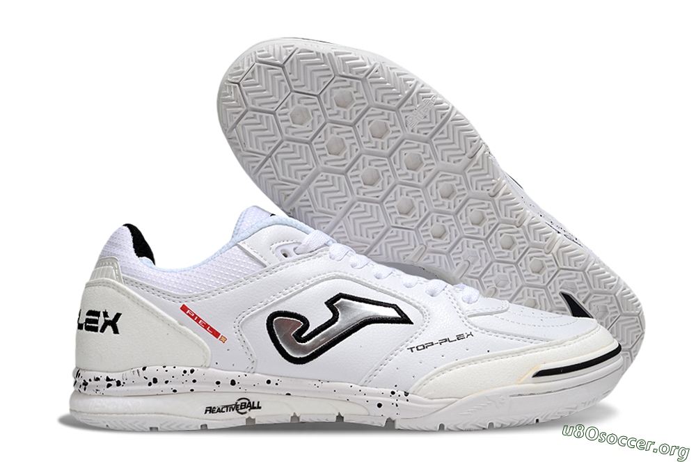 Joma Top Flex IC Football Shoes - White/Silver/Black 2