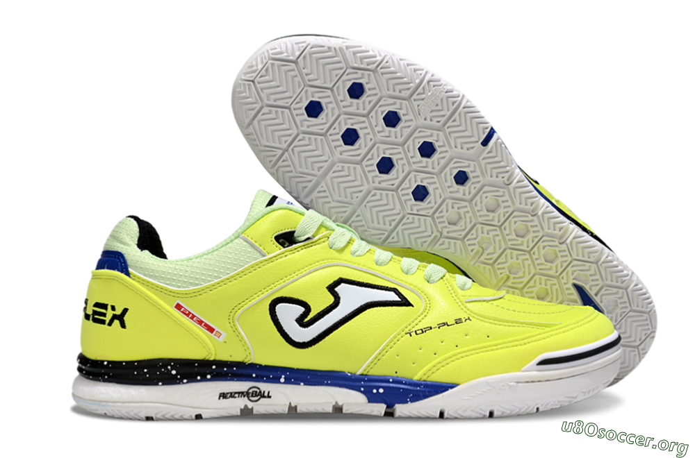 Joma Top Flex IC Football Shoes - Yellow/Blue/White 2