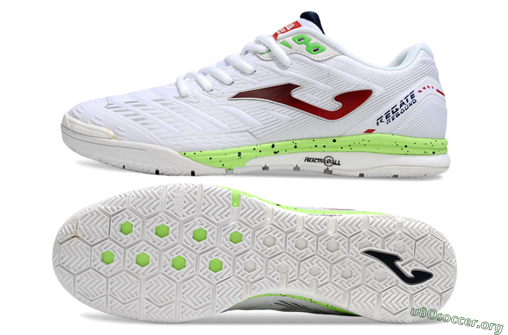 Joma Top Flex IC Football Shoes - White/Red/Yellow 1