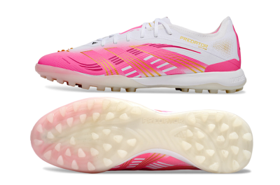 Adidas Predator 25 Elite TF Football Shoes - White/Pink/Gold