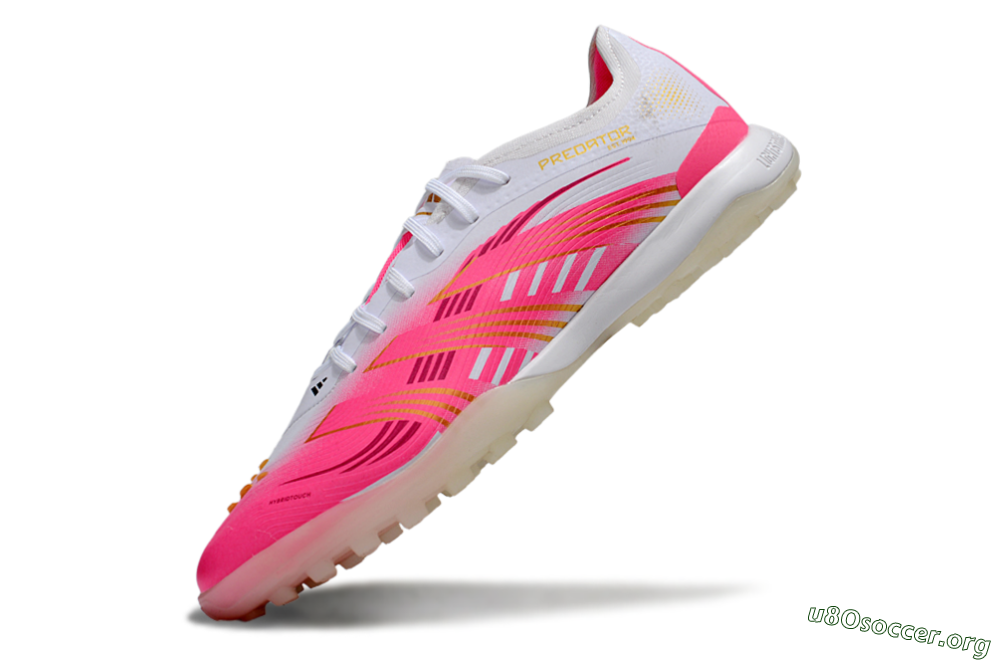Adidas Predator 25 Elite TF Football Shoes - White/Pink/Gold 5