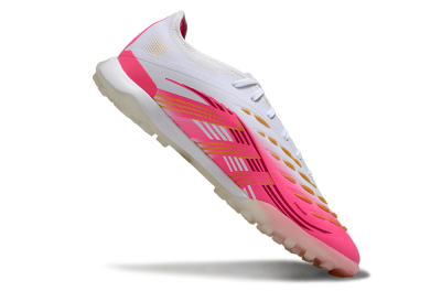 Adidas Predator 25 Elite TF Football Shoes - White/Pink/Gold