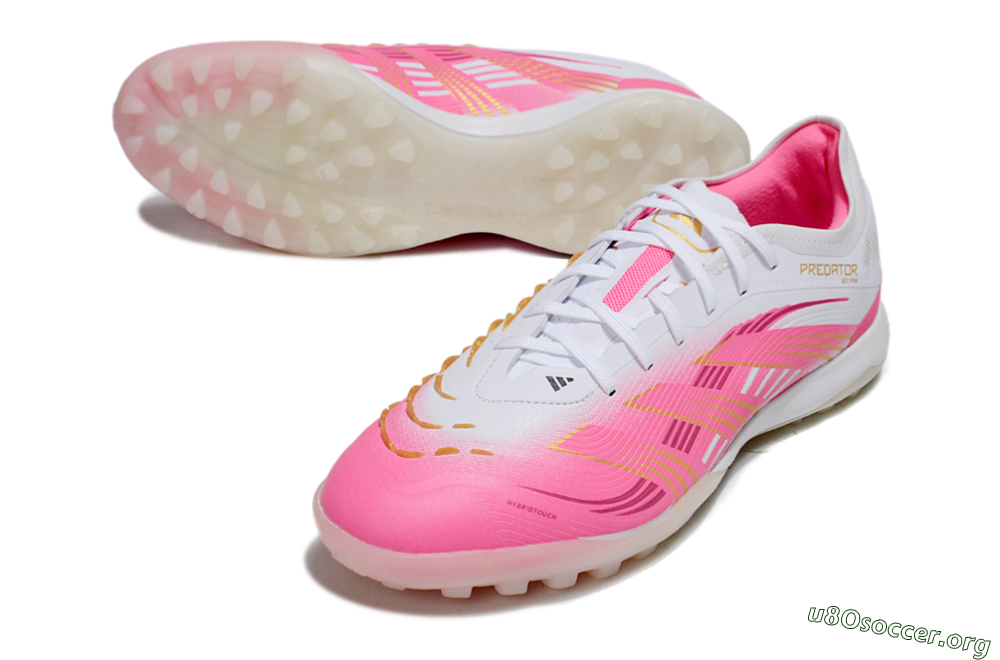 Adidas Predator 25 Elite TF Football Shoes - White/Pink/Gold 0