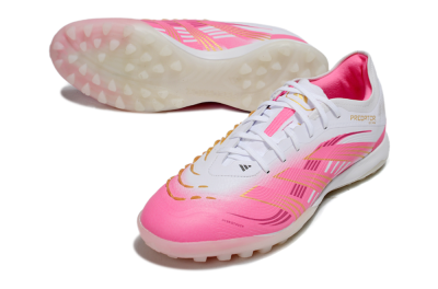 Adidas Predator 25 Elite TF Football Shoes - White/Pink/Gold