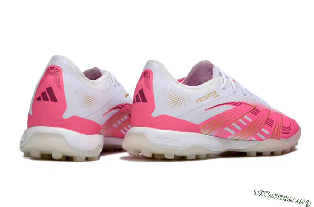 Adidas Predator 25 Elite TF Football Shoes - White/Pink/Gold 6