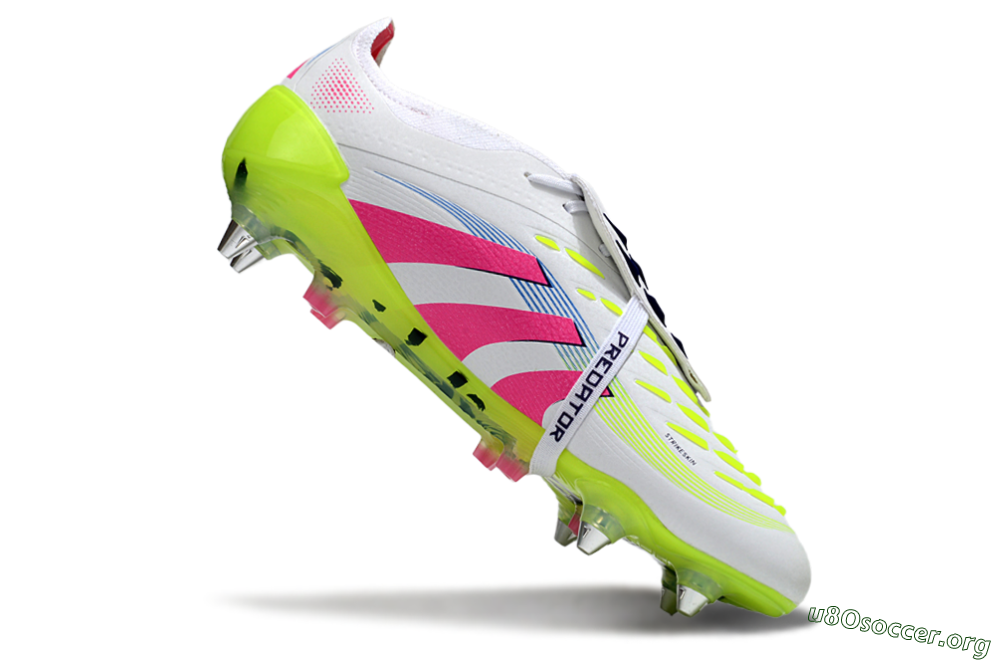 Adidas Predator 25 Elite Foldover Tongue SG Football Boots - White/Pink/Yellow 4