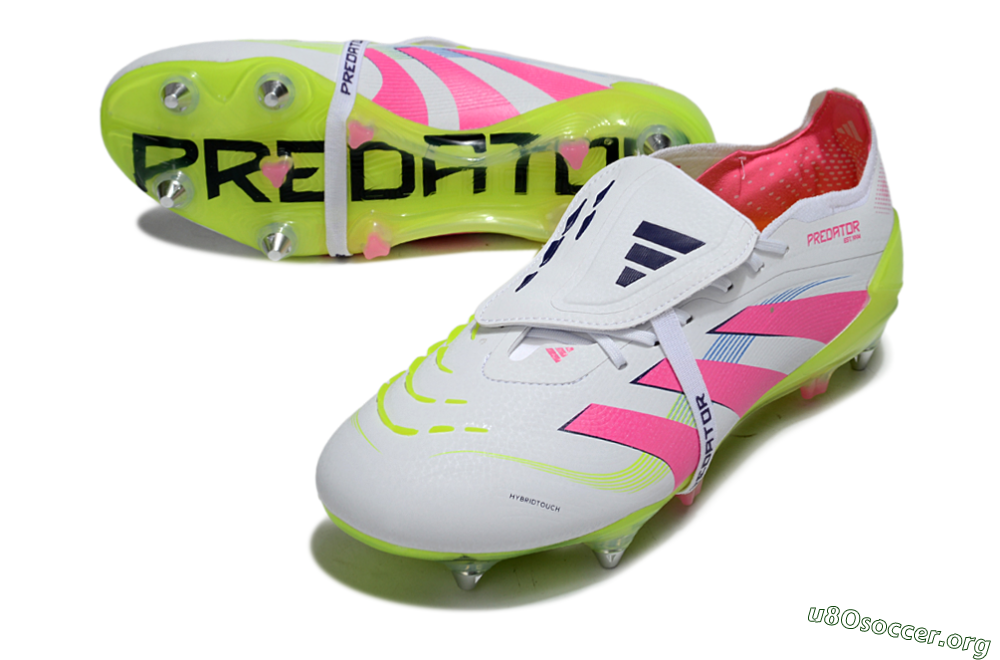 Adidas Predator 25 Elite Foldover Tongue SG Football Boots - White/Pink/Yellow 0