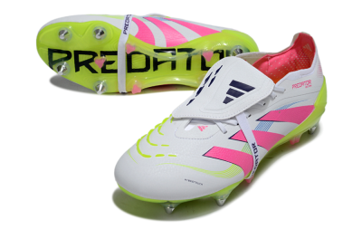 Adidas Predator 25 Elite Foldover Tongue SG Football Boots - White/Pink/Yellow