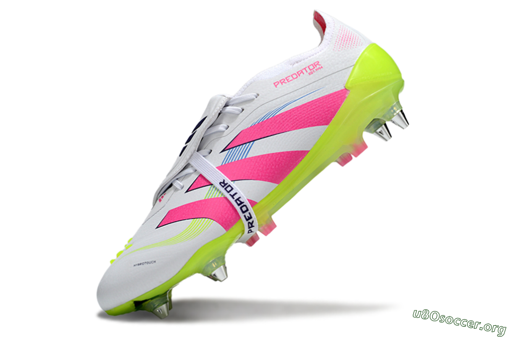 Adidas Predator 25 Elite Foldover Tongue SG Football Boots - White/Pink/Yellow 5