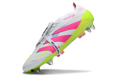 Adidas Predator 25 Elite Foldover Tongue SG Football Boots - White/Pink/Yellow