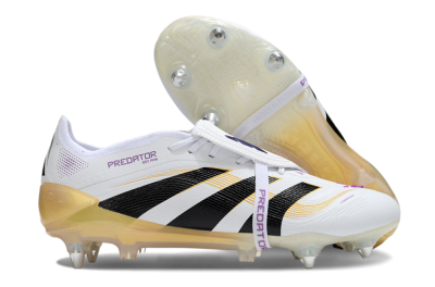 Adidas Predator 25 Elite Foldover Tongue SG Football Boots - White/Black/Gold