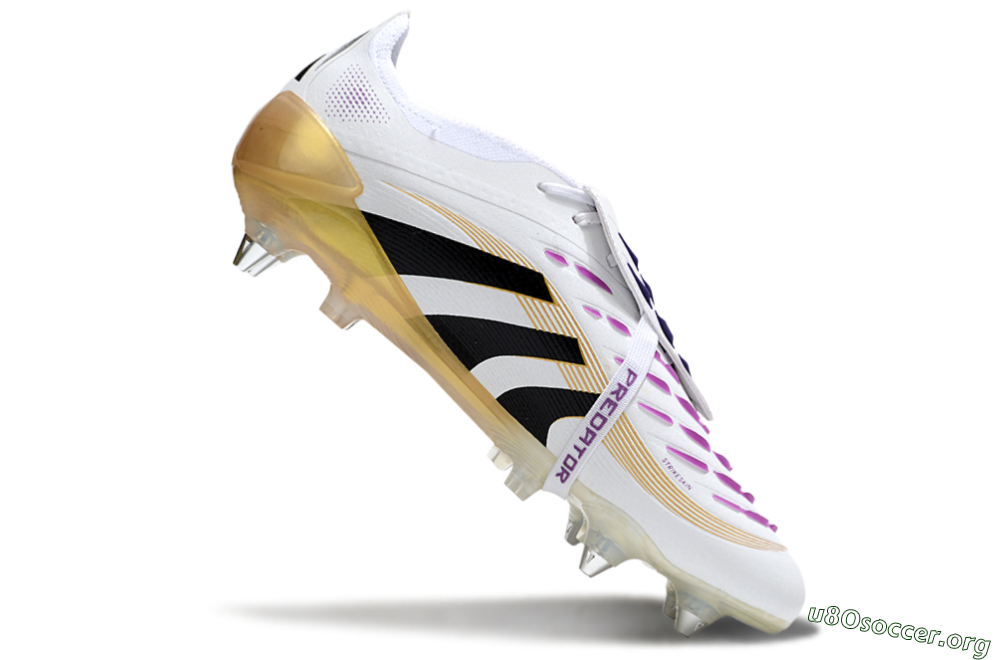Adidas Predator 25 Elite Foldover Tongue SG Football Boots - White/Black/Gold 4