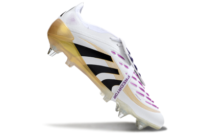 Adidas Predator 25 Elite Foldover Tongue SG Football Boots - White/Black/Gold