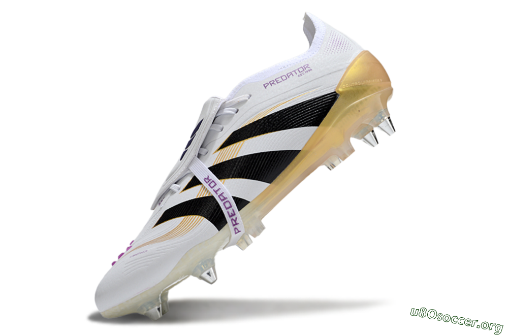 Adidas Predator 25 Elite Foldover Tongue SG Football Boots - White/Black/Gold 5