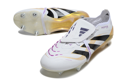 Adidas Predator 25 Elite Foldover Tongue SG Football Boots - White/Black/Gold