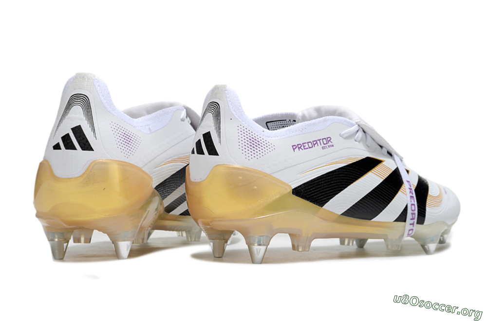 Adidas Predator 25 Elite Foldover Tongue SG Football Boots - White/Black/Gold 6