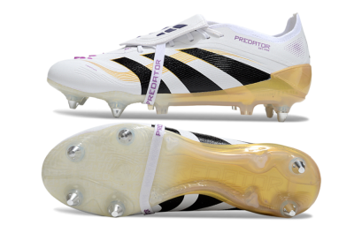 Adidas Predator 25 Elite Foldover Tongue SG Football Boots - White/Black/Gold