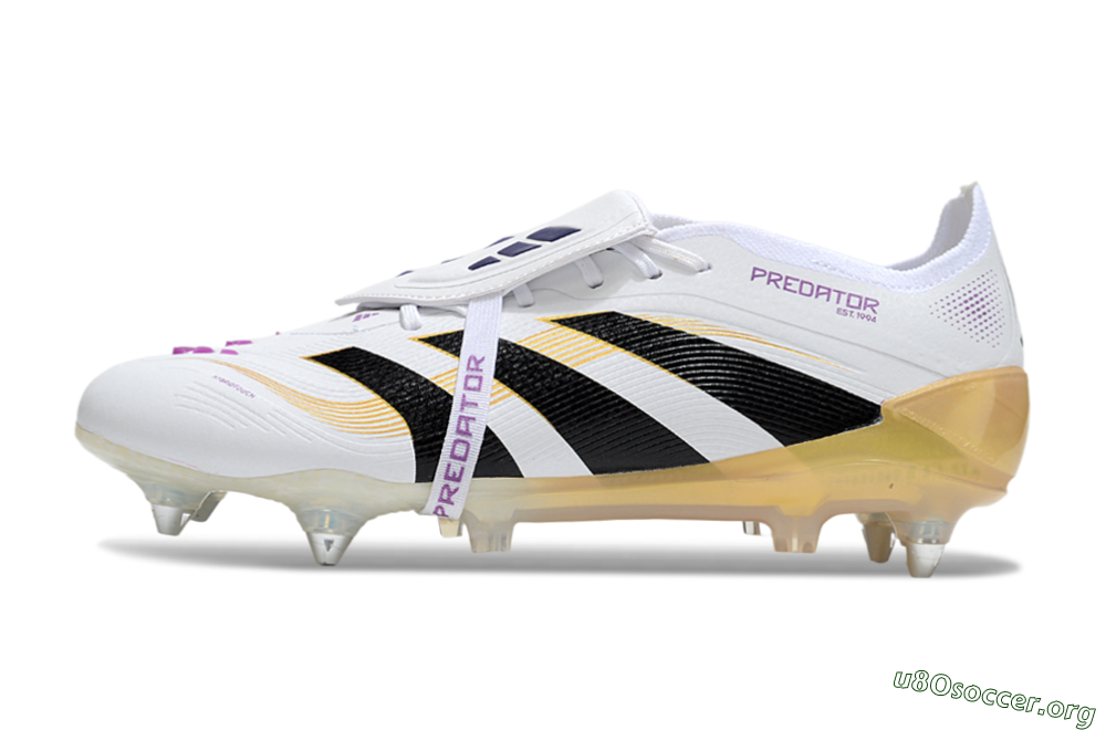 Adidas Predator 25 Elite Foldover Tongue SG Football Boots - White/Black/Gold 3