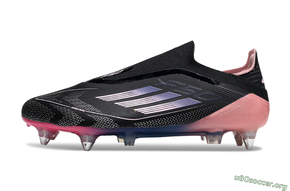 Adidas F50 Elite Laceless SG Football Boots - Black/Blue/Pink 3
