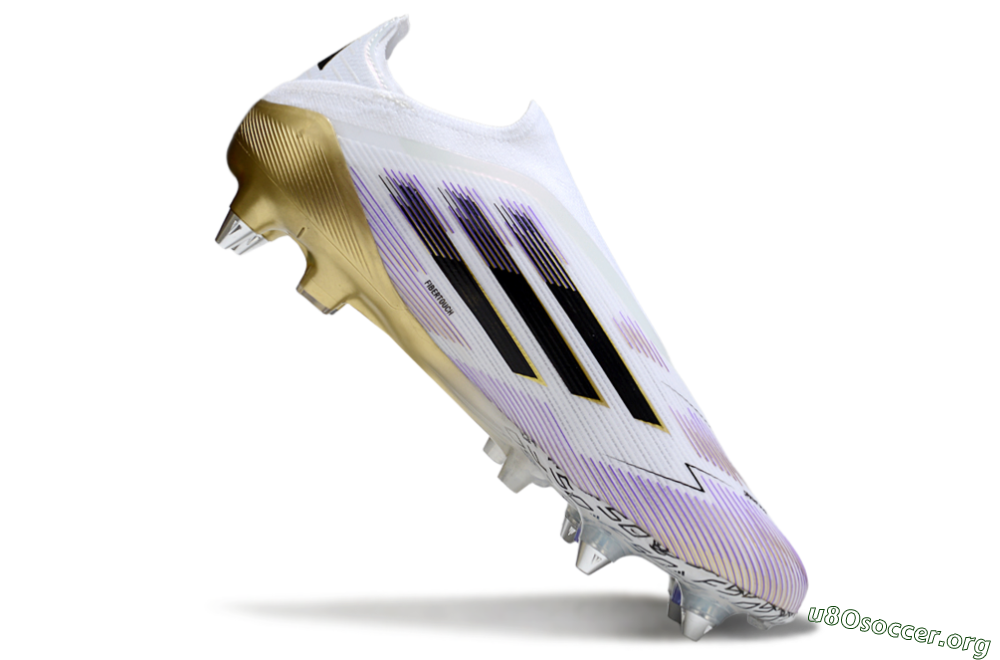 Adidas F50 Elite Laceless SG Football Boots - White/Purple/Gold 0