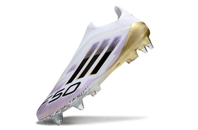 Adidas F50 Elite Laceless SG Football Boots - White/Purple/Gold
