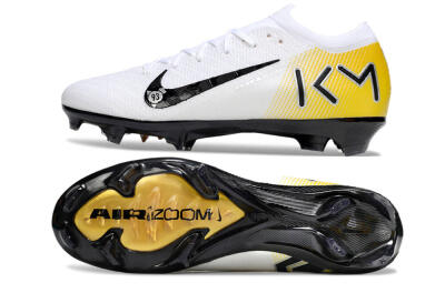 KM x Nike Air Zoom Mercurial Vapor 16 Elite FG Football Boots - White/Black/Yellow