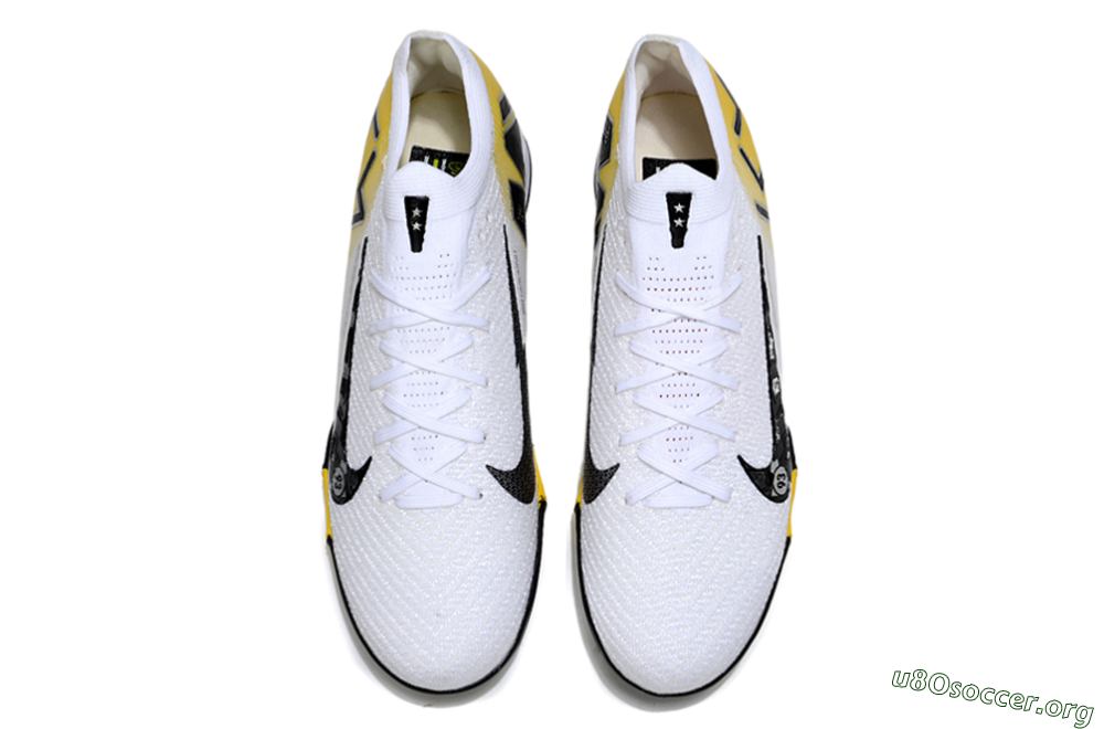 KM x Nike Air Zoom Mercurial Vapor 16 Elite TF Football Shoes - White/Black/Yellow 4