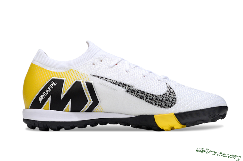 KM x Nike Air Zoom Mercurial Vapor 16 Elite TF Football Shoes - White/Black/Yellow 7