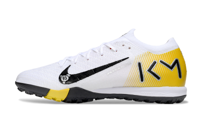KM x Nike Air Zoom Mercurial Vapor 16 Elite TF Football Shoes - White/Black/Yellow