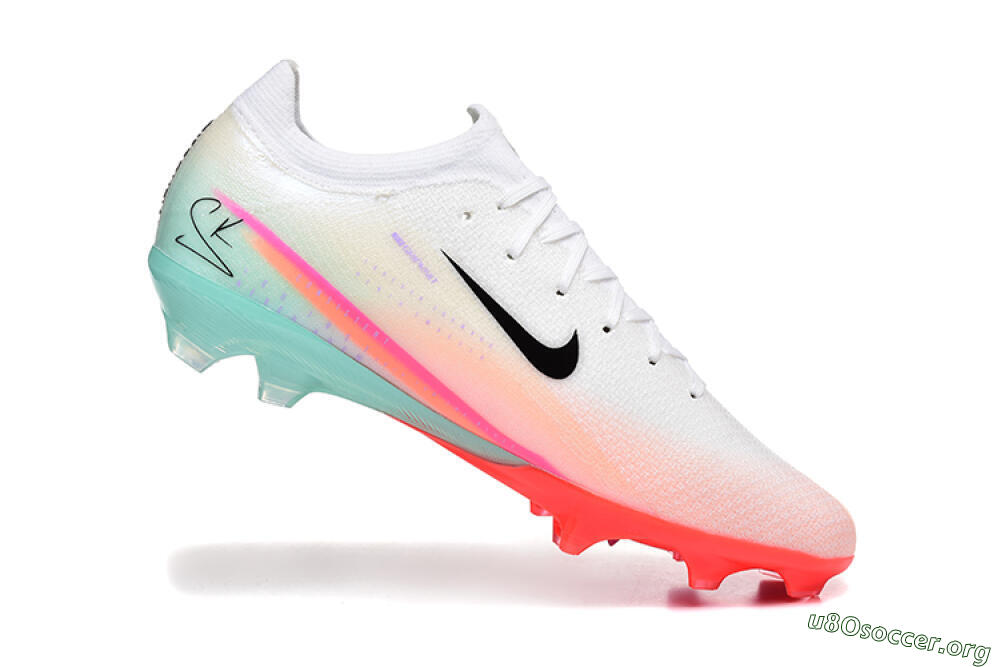 Nike Air Zoom Mercurial Vapor 16 Elite FG Football Boots - White/Black/Pink 4