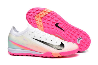Nike Air Zoom Mercurial Vapor 16 Elite TF Football Shoes - White/Black/Pink