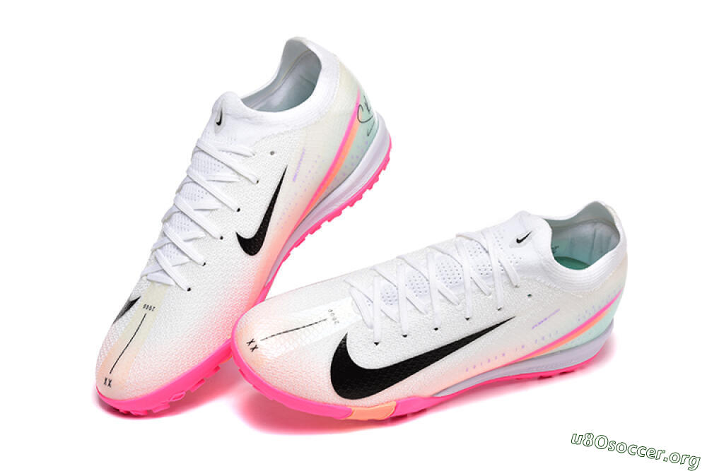 Nike Air Zoom Mercurial Vapor 16 Elite TF Football Shoes - White/Black/Pink 0