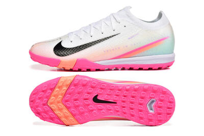 Nike Air Zoom Mercurial Vapor 16 Elite TF Football Shoes - White/Black/Pink