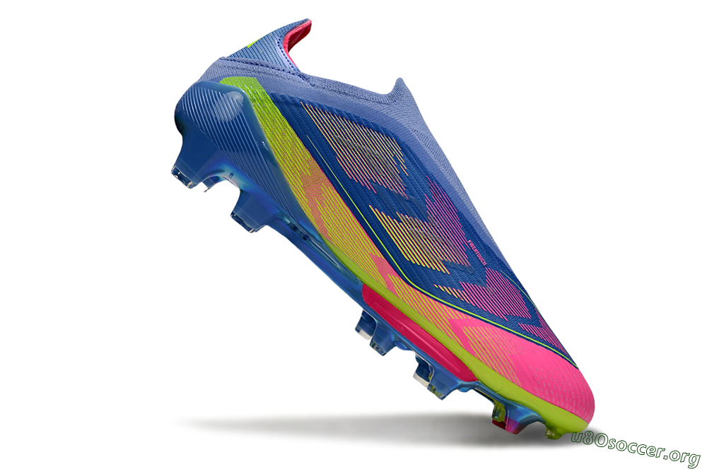 Adidas F50+ Elite Lightstrike Pro Laceless FG Football Boots - Blue/Pink/Yellow 5