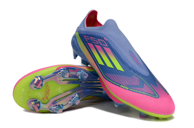 Adidas F50+ Elite Lightstrike Pro Laceless FG Football Boots - Blue/Pink/Yellow
