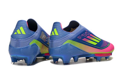 Adidas F50+ Elite Lightstrike Pro Laceless FG Football Boots - Blue/Pink/Yellow