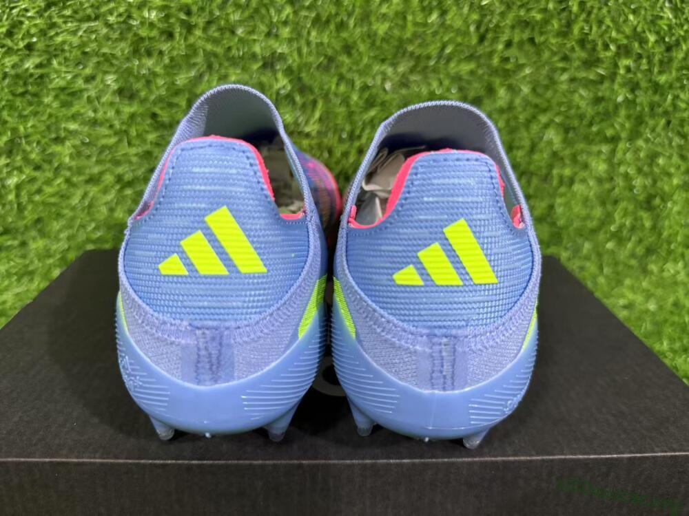 Adidas F50+ Elite Lightstrike Pro Laceless FG Football Boots - Blue/Pink/Yellow