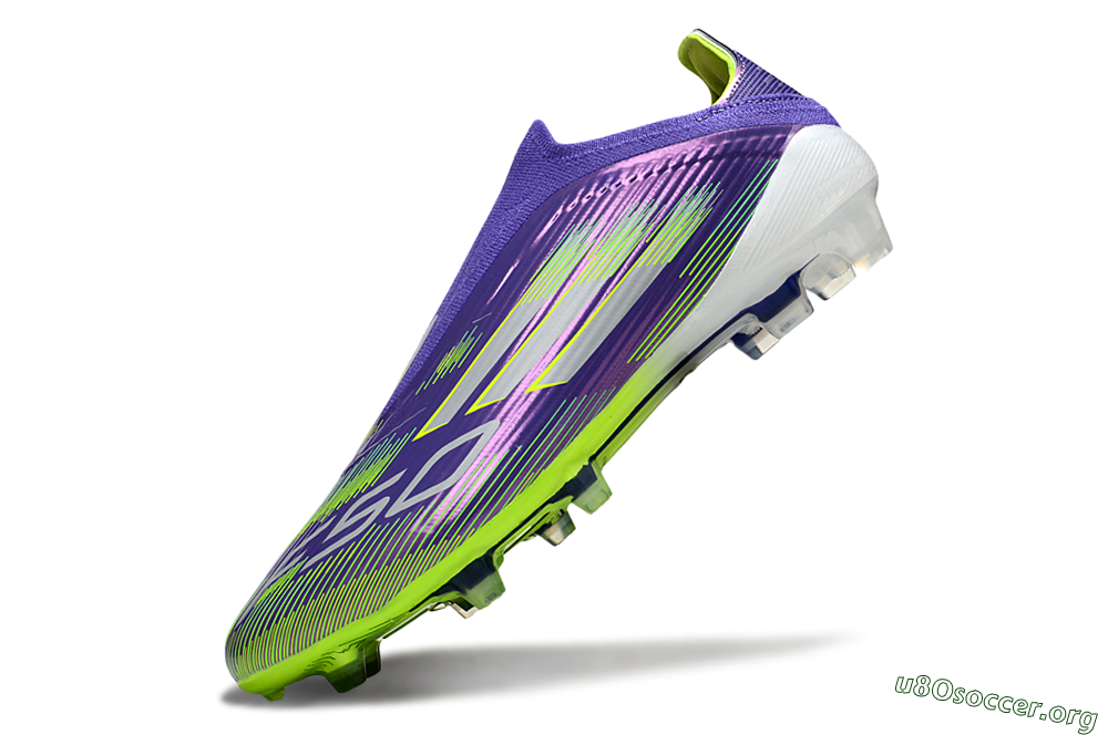 Adidas F50 Elite Laceless FG Football Boots - Purple/Yellow/White 6