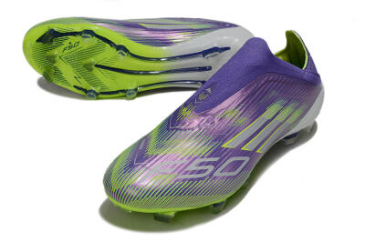 Adidas F50 Elite Laceless FG Football Boots - Purple/Yellow/White